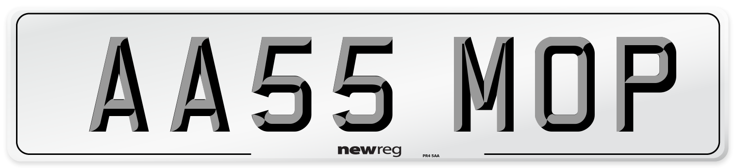 AA55 MOP Number Plate from New Reg